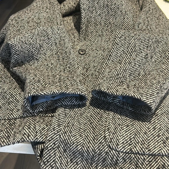 Gap Wool Blend Herringbone Sport Coat Blazer Single Button Men’s Size L Tall - Picture 10 of 16